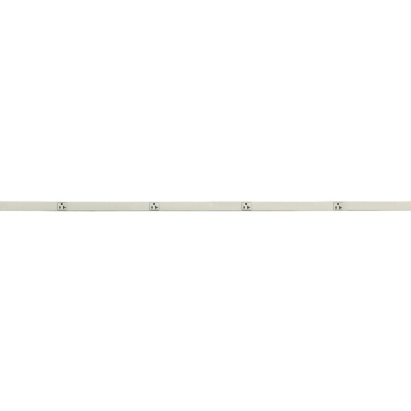 Metal PlugTrak, 20A 125V, 1 Circuit, 4 Receptacle, 6' Length, Ivory